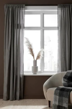 &Home Gardin med løpegang i bomullsvoile 2-pk